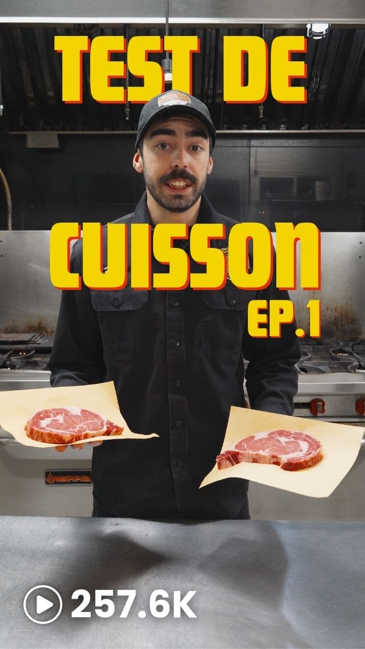 Vignette vidéo — test de cuisson de deux pièces de bœuf, épisode 1